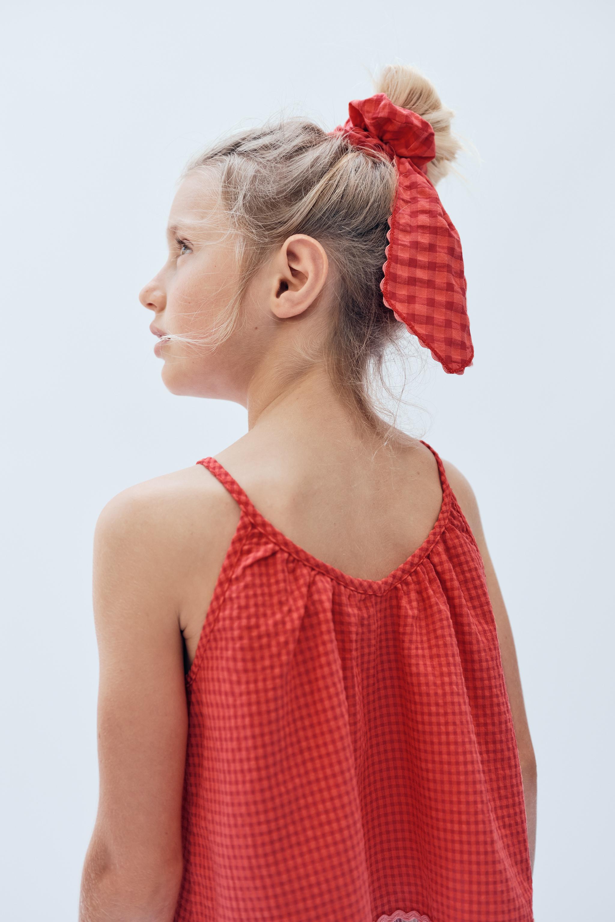 2-14 YEARS / GINGHAM TOP WITH WAVE TRIM - LIMITED EDITION